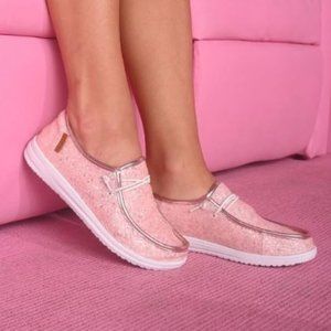 Corkys Kayak Light Pink Glitter Slip On Sneaker